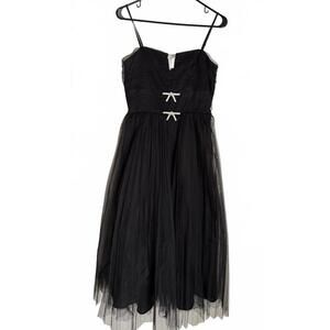 NEW Miami by Francesca's Black Dress Medium Formal Witchy Fairy Whimsigoth Goth